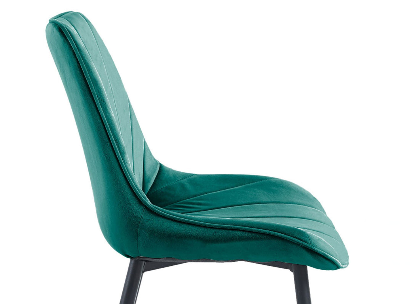 Lot de 4 chaises design en velours vert HÔRA