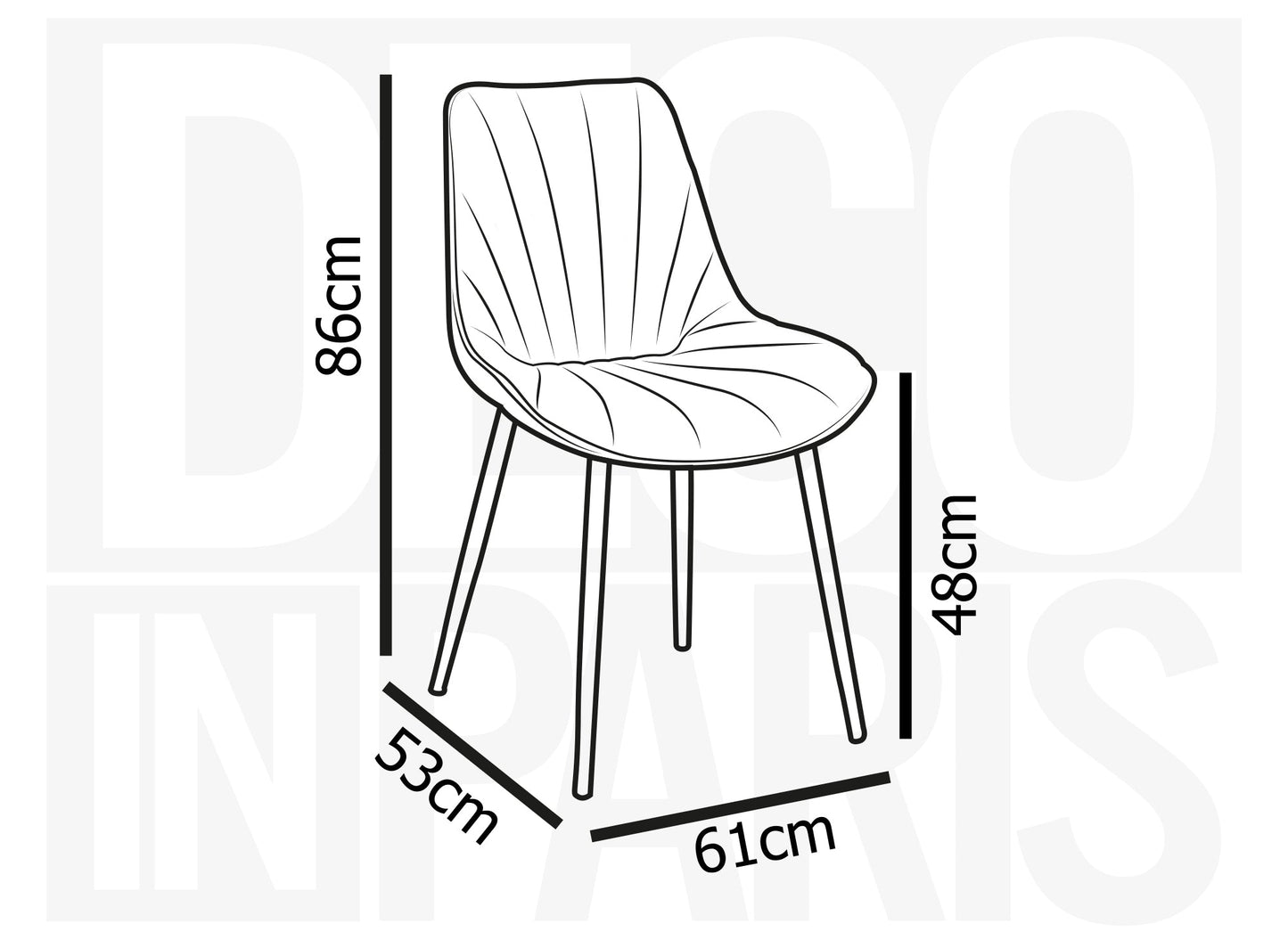 Lot de 4 chaises design en velours vert HÔRA