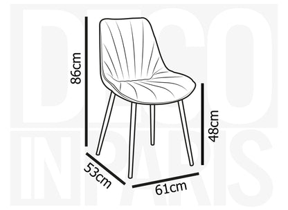 Lot de 4 chaises design en velours vert HÔRA