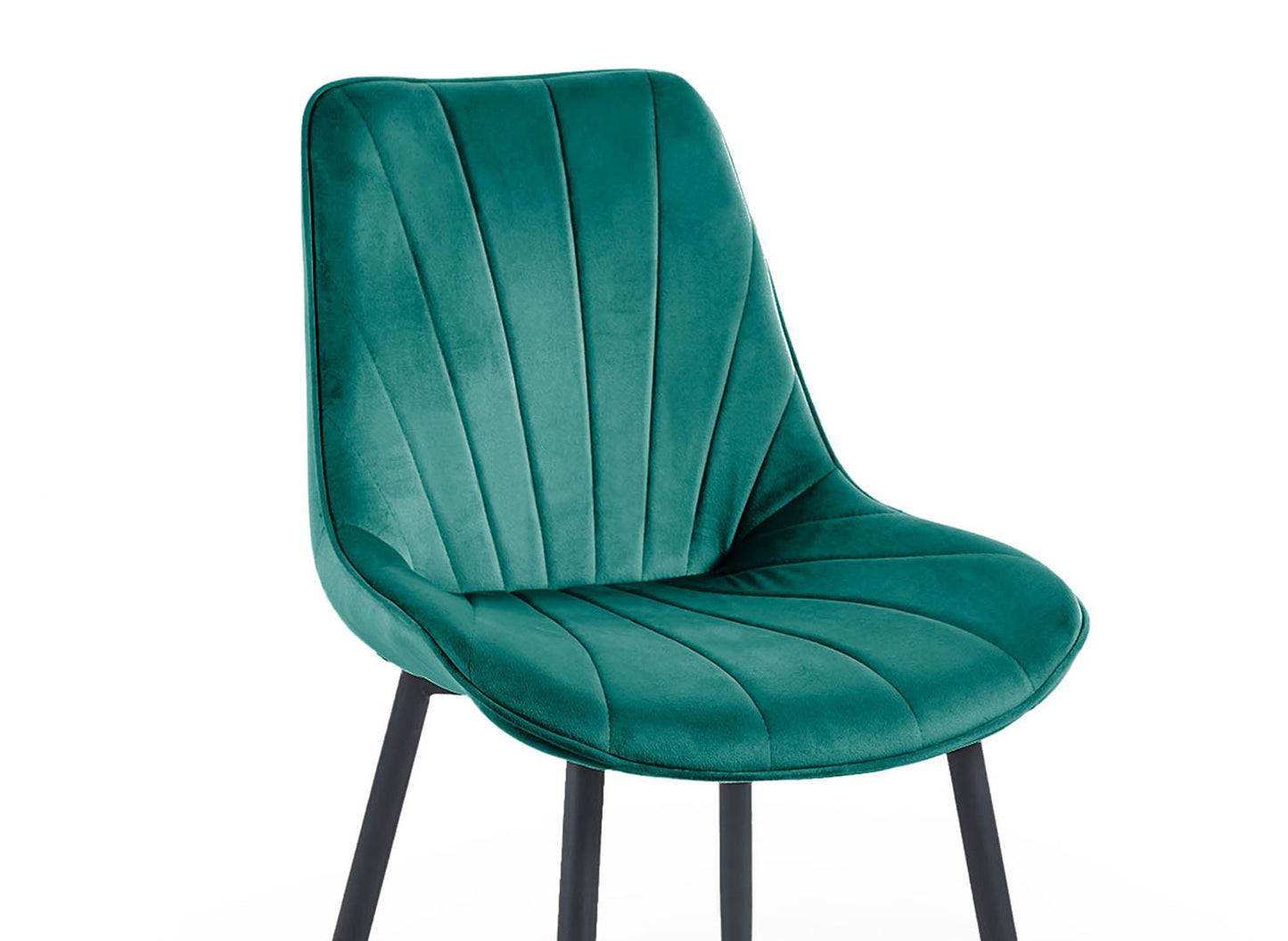 Lot de 4 chaises design en velours vert HÔRA