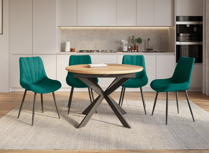 Lot de 4 chaises design en velours vert HÔRA