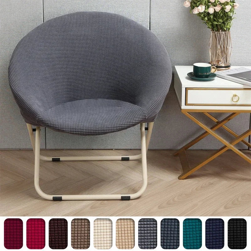 New Simple Saucer Chair Cover Moon Sauce Chair Protector Round Camping Chair Covers Knitted Jacquard Corn Pattern Seat Cover