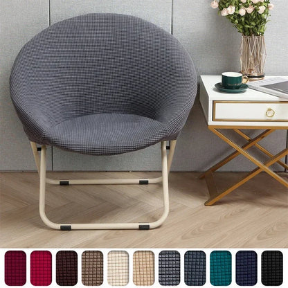New Simple Saucer Chair Cover Moon Sauce Chair Protector Round Camping Chair Covers Knitted Jacquard Corn Pattern Seat Cover