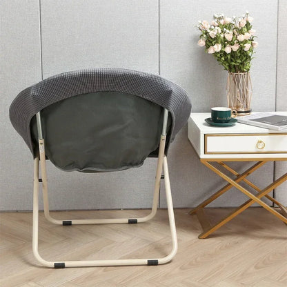 New Simple Saucer Chair Cover Moon Sauce Chair Protector Round Camping Chair Covers Knitted Jacquard Corn Pattern Seat Cover