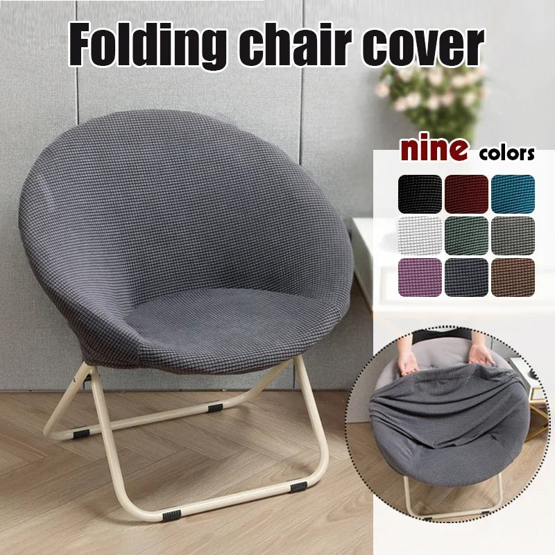 New Simple Saucer Chair Cover Moon Sauce Chair Protector Round Camping Chair Covers Knitted Jacquard Corn Pattern Seat Cover