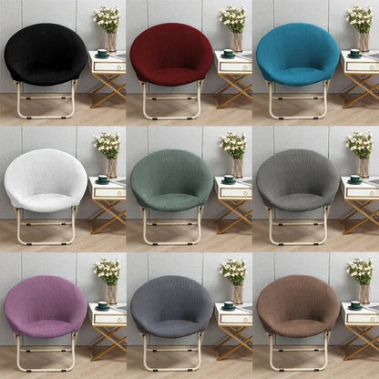 New Simple Saucer Chair Cover Moon Sauce Chair Protector Round Camping Chair Covers Knitted Jacquard Corn Pattern Seat Cover