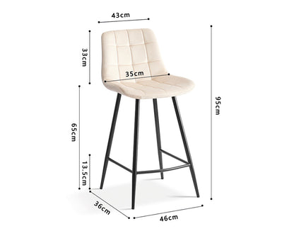 Chaises de bar en velours - Juta